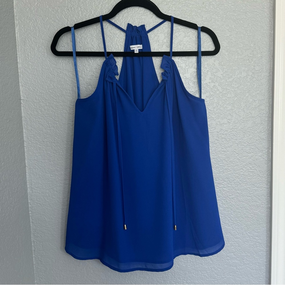 Blue Halter Neck Women's Top